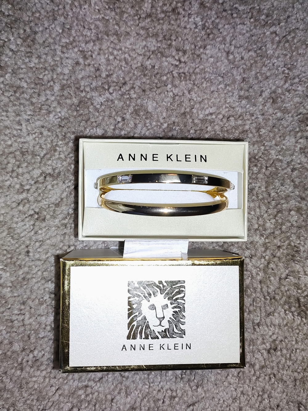 Anne Klein Gold and Silver Tone Hinged Bracelet Set